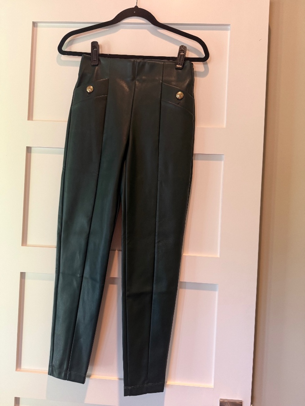 Ann Taylor Forest Green Faux Leather Pant